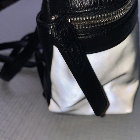 KARA DESIGNER VERY RARE Backpack Genuine Pebble Leather Silver Reflective Small main image 9